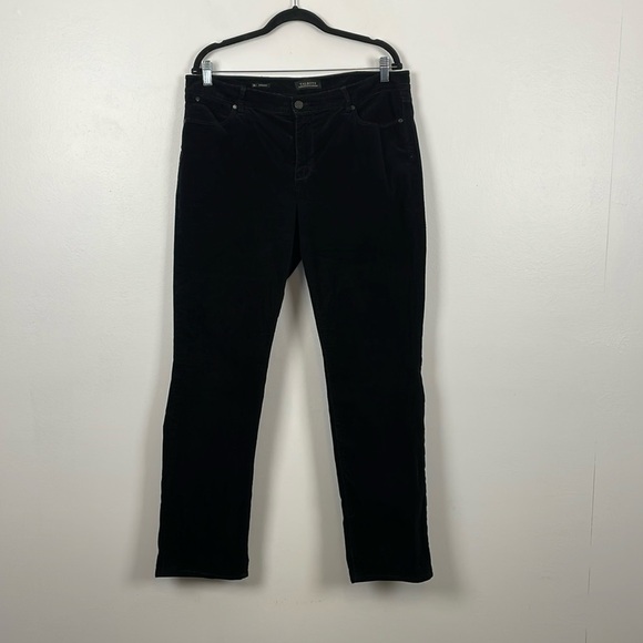 Talbots Corduroy Straight Leg Womens 14 Black 5 Pocket Plus Size Relaxed Pants - Picture 1 of 11